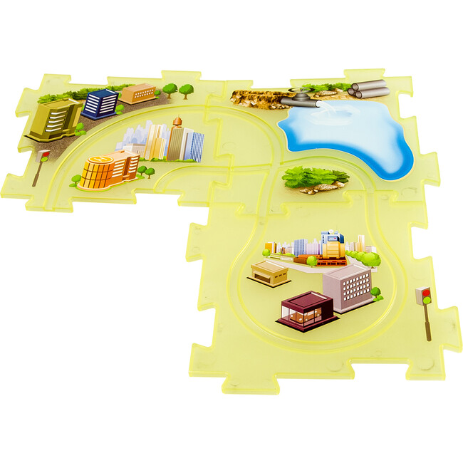 Neon Glow-In-The-Dark Puzzle Track, Race Series - Transportation - 2