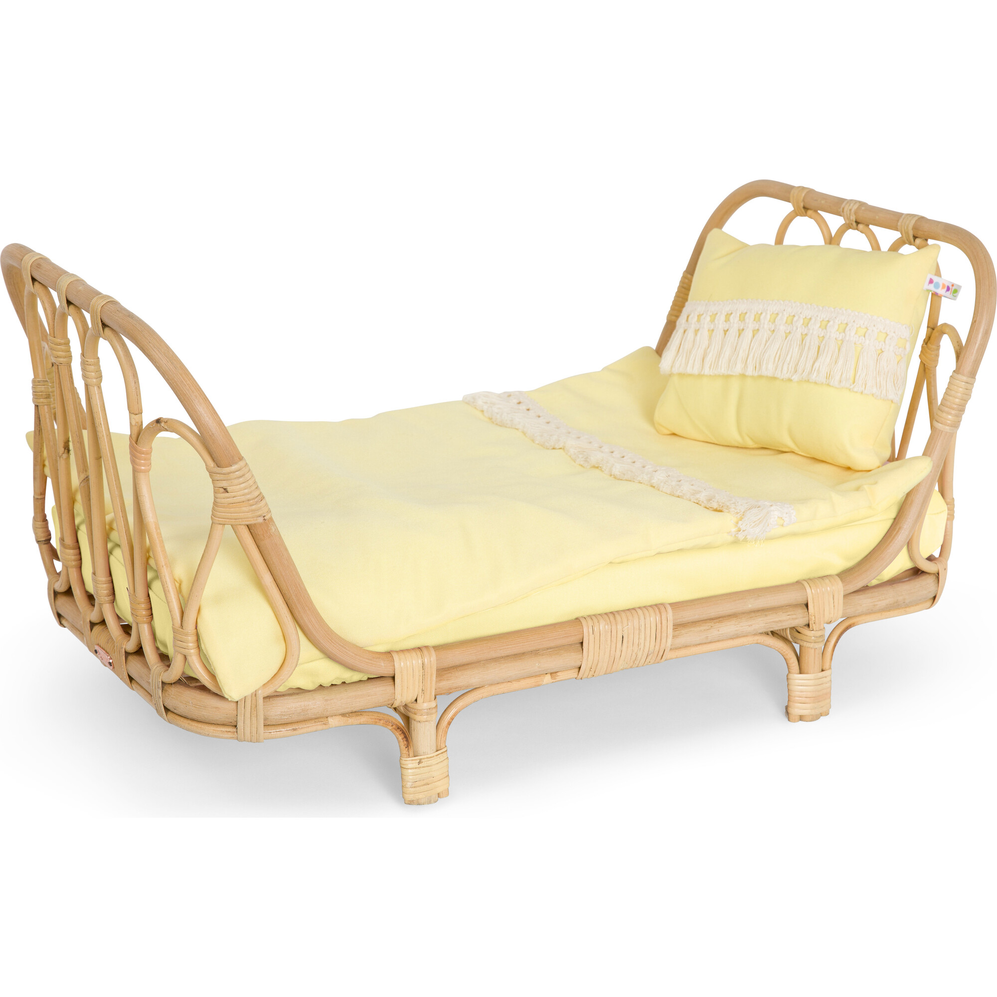 Doll Crib Duvet & Pillow Set, Yellow - Dollhouses - 1