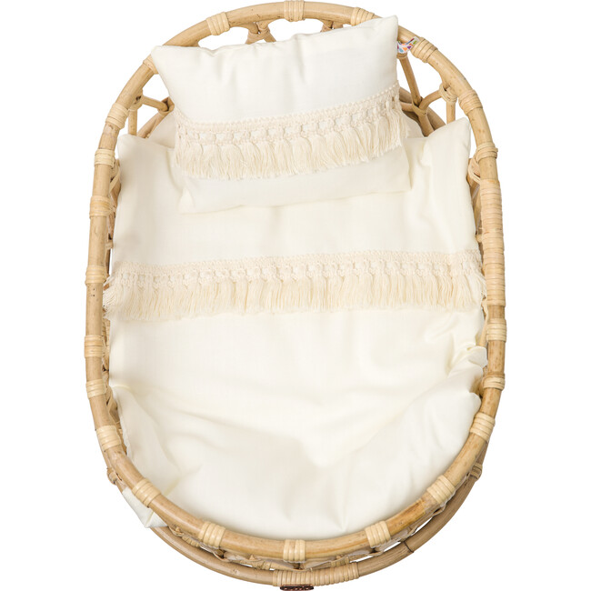 Doll Crib Duvet & Pillow Set, White