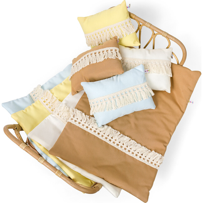 Doll Crib Duvet & Pillow Set, Clay - Dollhouses - 5