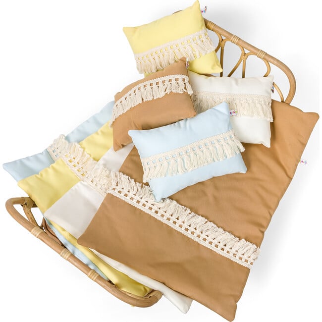 Doll Crib Duvet & Pillow Set, Yellow - Dollhouses - 6