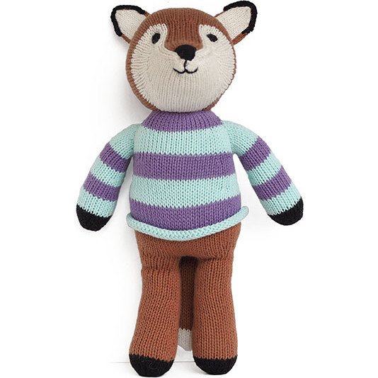 Plush Fox in Striped Sweater, Stripe