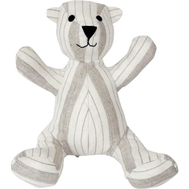 Teddy Bear in Striped Linen - Plush - 1