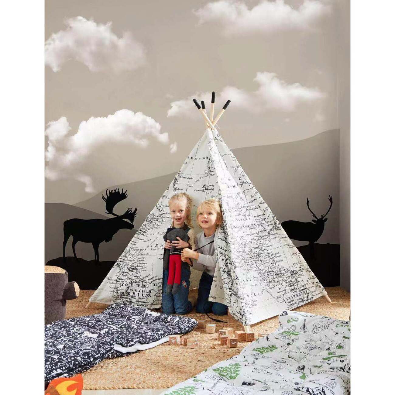 Around the World Play Tent - Wonder & Wise by Asweets Pretend Play, Play  Tents & Vanities