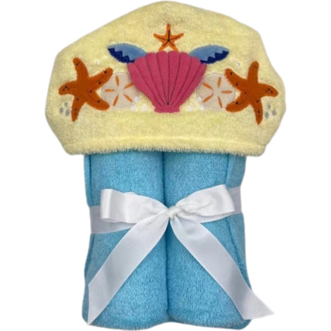 Mermaid Hooded Towel, Blue - Towels - 1
