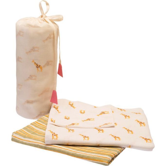 Yellow Giraffe Swaddle Set - Swaddles - 1