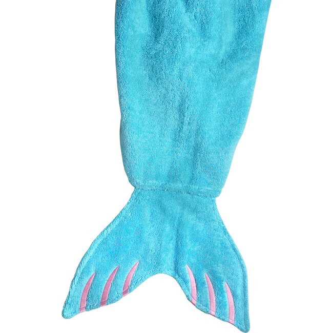 Mermaid Hooded Towel, Blue - Towels - 3