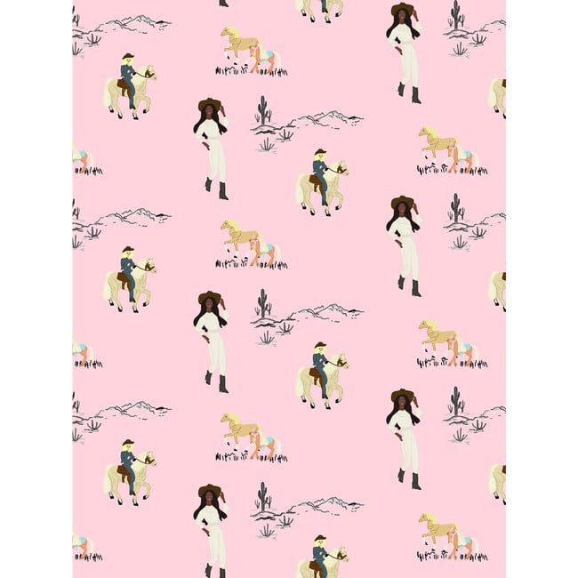 Barbie On The Ranch Removable Wallpaper, Pink