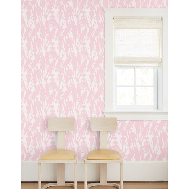 Barbie Fashionista Silhouette Removable Wallpaper, Pink
