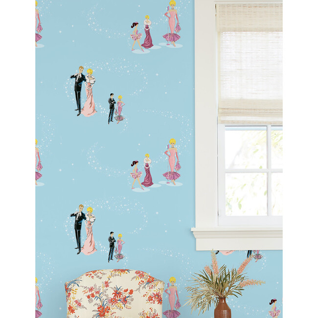 Barbie Starlight Barbie Removable Wallpaper, Baby Blue
