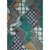 Upward Sweepable Shag Floormat, Cyan - Rugs - 1 - thumbnail