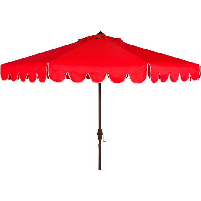 Dorinda Scalloped Patio Umbrella, Red