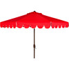 Dorinda Scalloped Patio Umbrella, Red - Umbrellas - 1 - thumbnail