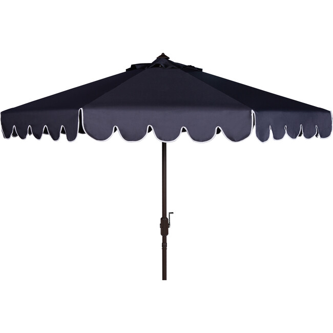 Dorinda Scalloped Patio Umbrella, Navy