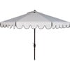 Dorinda Scalloped Patio Umbrella, White/Black - Umbrellas - 1 - thumbnail