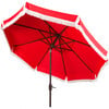 Fabia Fringed Patio Umbrella, Red - Umbrellas - 3