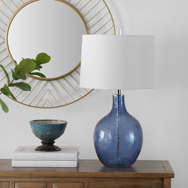 Nadine Glass Table Lamp, Blue - Lighting - 4