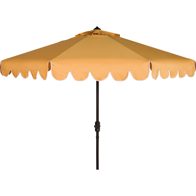 Dorinda Scalloped Patio Umbrella, Yellow