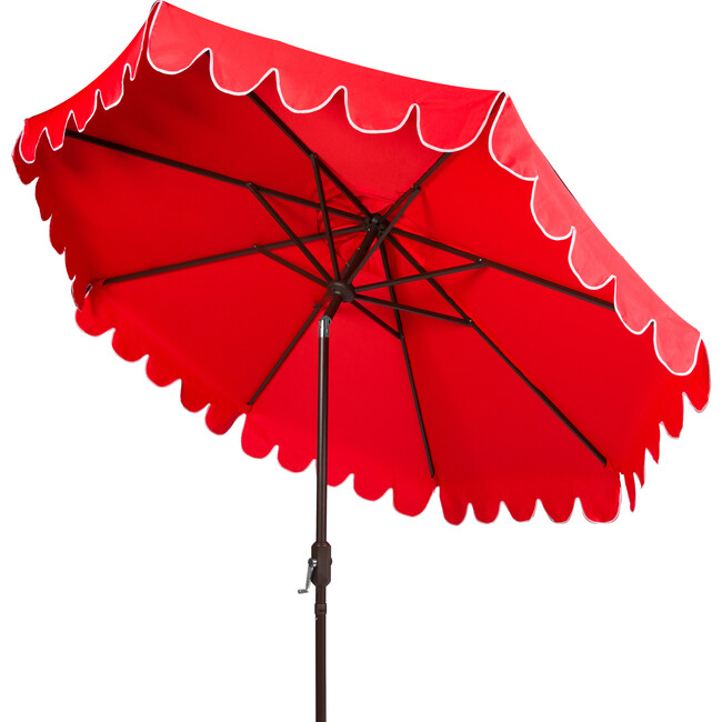 Dorinda Scalloped Patio Umbrella, Red - Umbrellas - 3