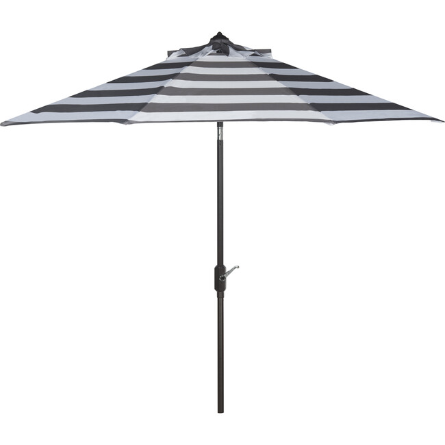 Iris Stripe Patio Umbrella, Charcoal/White