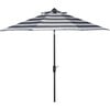 Iris Stripe Patio Umbrella, Charcoal/White - Umbrellas - 1 - thumbnail