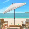 Dorinda Scalloped Patio Umbrella, White/Black - Umbrellas - 2