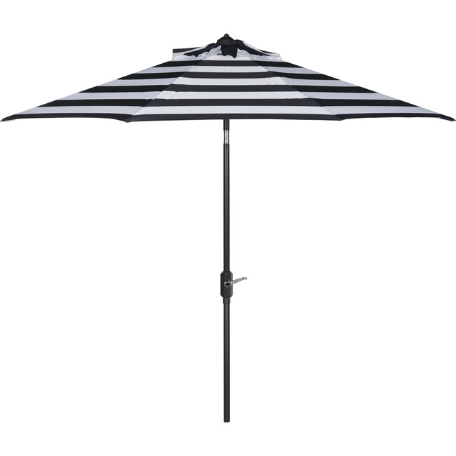 Iris Stripe Patio Umbrella, Navy/White