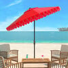 Doubled Petals Patio Umbrella, Red - Umbrellas - 2