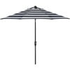 Iris Stripe Patio Umbrella, Black/White - Umbrellas - 1 - thumbnail