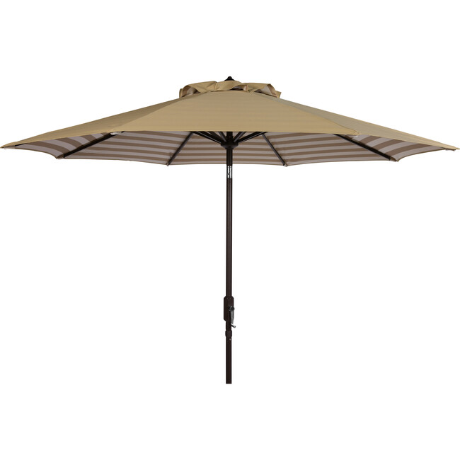Tiana Inner Stripe Patio Umbrella, Beige - Umbrellas - 1