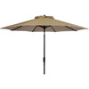 Tiana Inner Stripe Patio Umbrella, Beige - Umbrellas - 1 - thumbnail