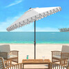 Doubled Petals Patio Umbrella, White/Black - Umbrellas - 2