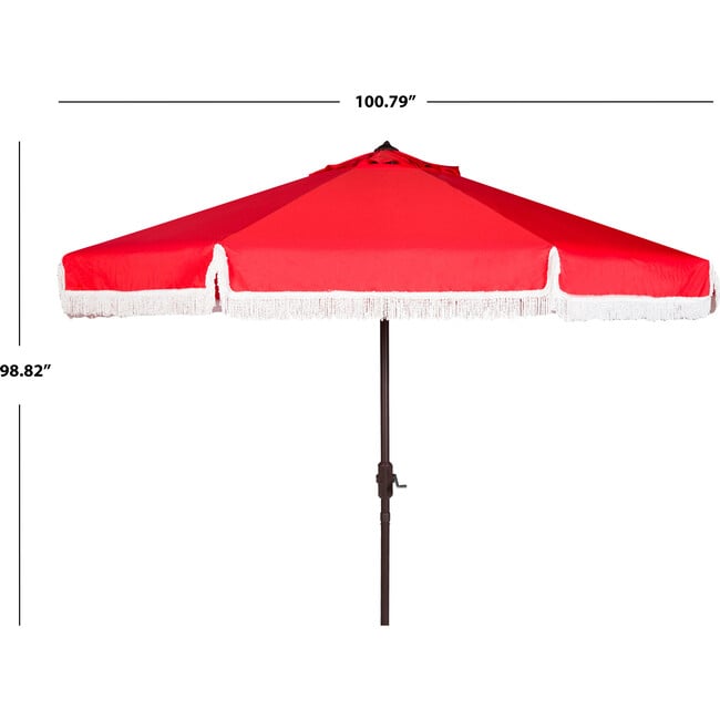 Fabia Fringed Patio Umbrella, Red - Umbrellas - 5