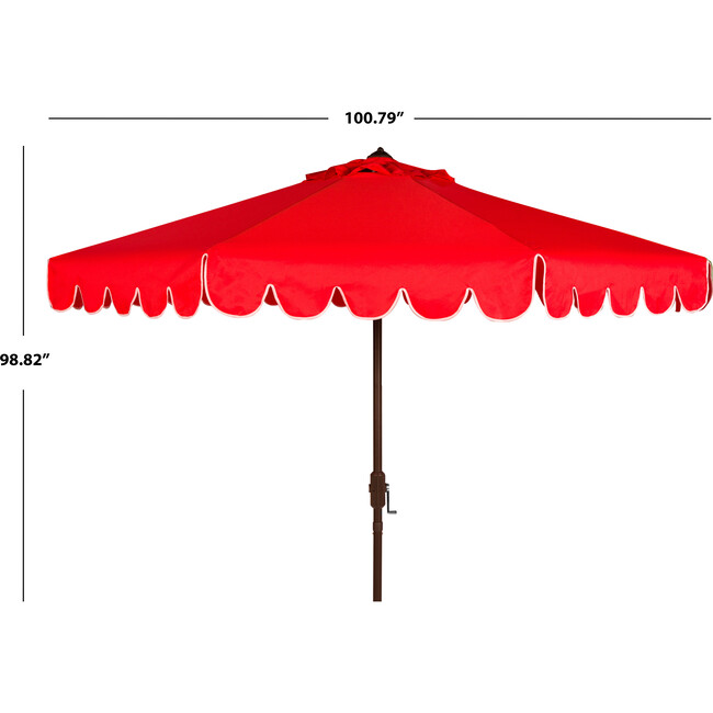 Dorinda Scalloped Patio Umbrella, Red - Umbrellas - 4