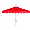 Dorinda Scalloped Patio Umbrella, Red - Umbrellas - 4