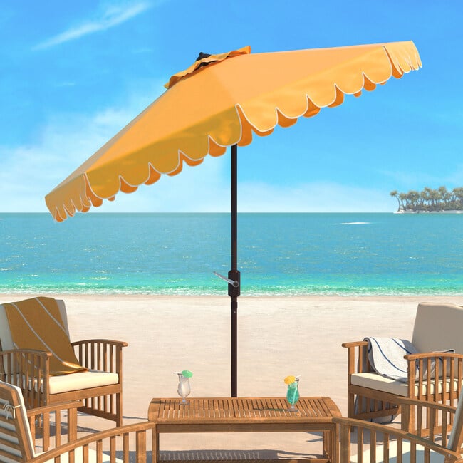 Dorinda Scalloped Patio Umbrella, Yellow - Umbrellas - 2