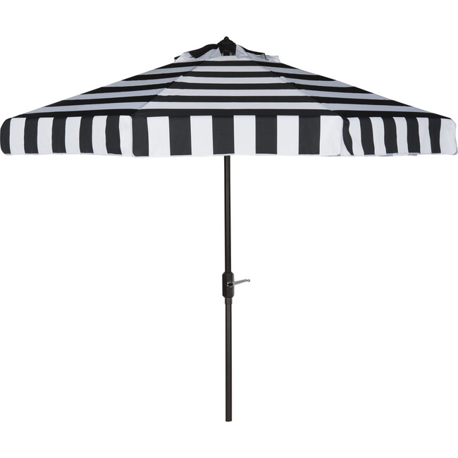 Elsa Canopy Stripe Patio Umbrella, Black/White