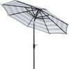 Iris Stripe Patio Umbrella, Navy/White - Umbrellas - 3