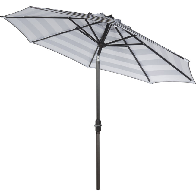 Iris Stripe Patio Umbrella, Charcoal/White - Umbrellas - 3