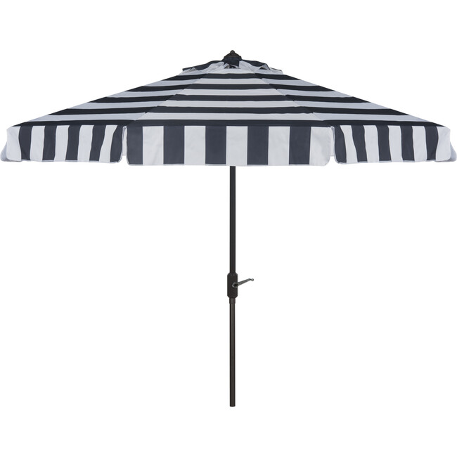 Elsa Canopy Stripe Patio Umbrella, Navy/White - Umbrellas - 1