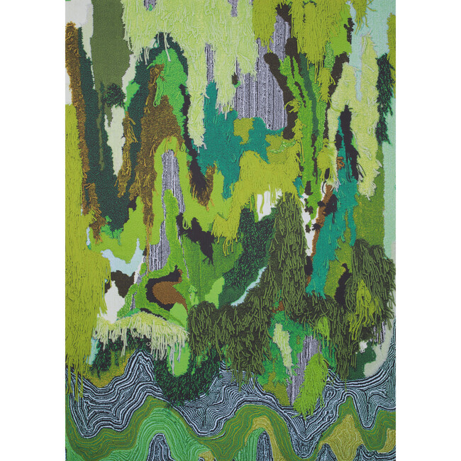 Flow Sweepable Shag Floormat, Green - Rugs - 1