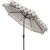 Doubled Petals Patio Umbrella, White/Black - Umbrellas - 3