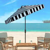 Elsa Canopy Stripe Patio Umbrella, Black/White - Umbrellas - 2