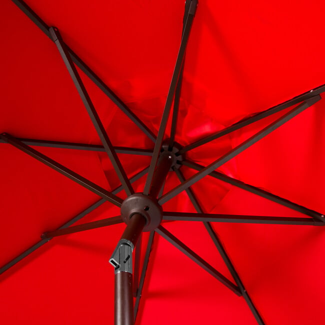 Doubled Petals Patio Umbrella, Red - Umbrellas - 4