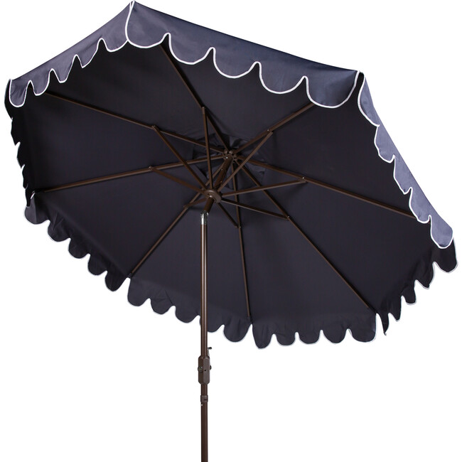 Dorinda Scalloped Patio Umbrella, Navy - Umbrellas - 4