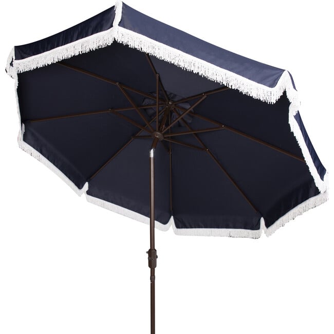 Fabia Fringed Patio Umbrella, Navy - Umbrellas - 3