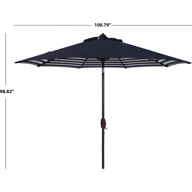 Tiana Inner Stripe Patio Umbrella, Navy - Umbrellas - 5