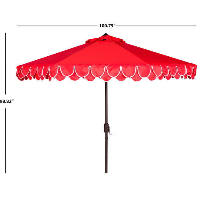 Doubled Petals Patio Umbrella, Red - Umbrellas - 5