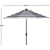 Iris Stripe Patio Umbrella, Charcoal/White - Umbrellas - 5