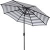 Iris Stripe Patio Umbrella, Black/White - Umbrellas - 4